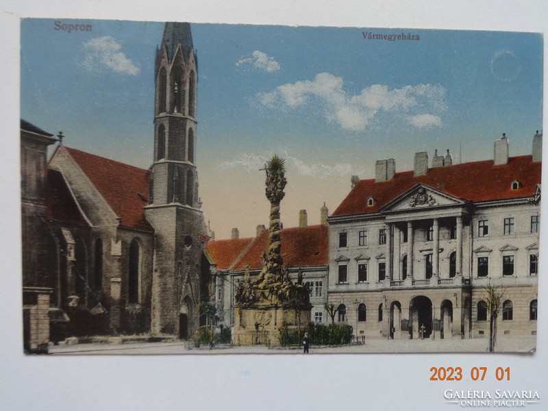 Régi képeslap: Sopron, Vármegyeháza (1929)