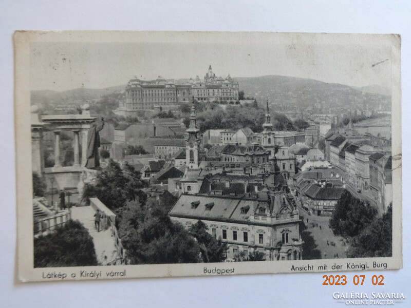 Old postcard: Budapest, view with the Royal Castle (1940)