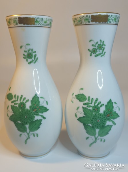 Small vases with green Apponyi pattern from Herend