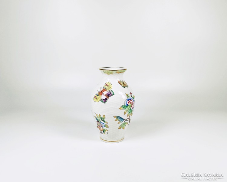 Herendi, viktória (vbo) patterned vase 14 cm., Flawless! (D006)