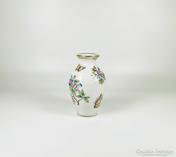 Herendi, viktória (vbo) patterned vase 14 cm., Flawless! (D006)