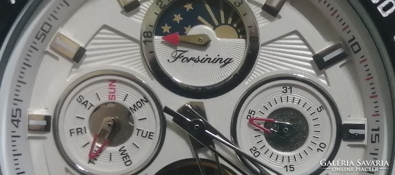 For sale: 1 new forsining automatic full calendar ff. Watch steel case, steel strap!