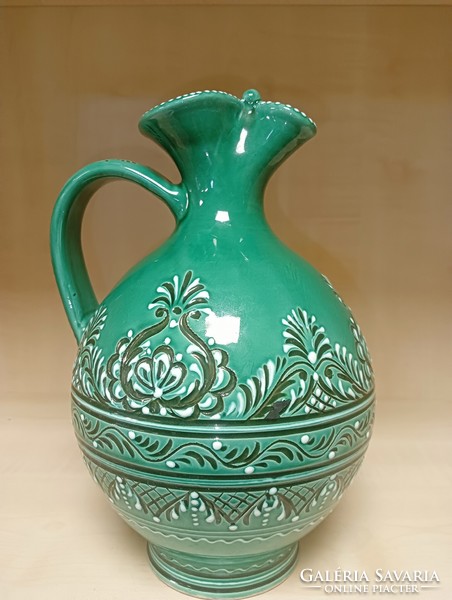 Vermes green glazed ceramic jug