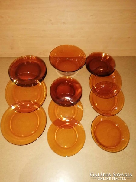 Duralex Francia üveg étkészlet, tányér, tál - 19 db egyben (b)