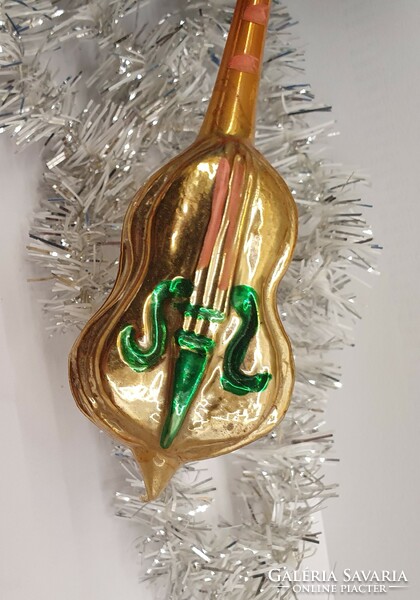 Old glass double bass Christmas tree decoration