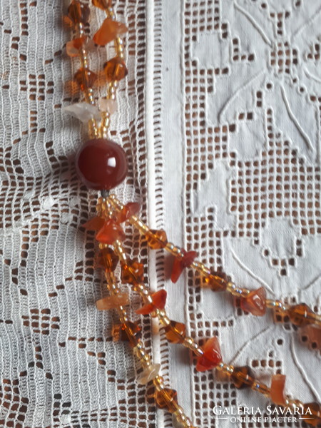 1-2-3 Row amber necklace