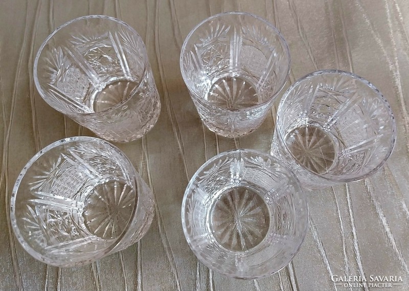 Polished glass brandy glasses in new condition