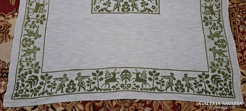 Old hunting tablecloth, military tablecloth (m4387)