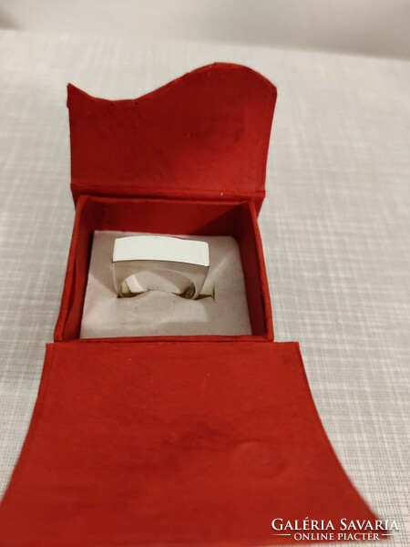 An interesting rectangular silver ring