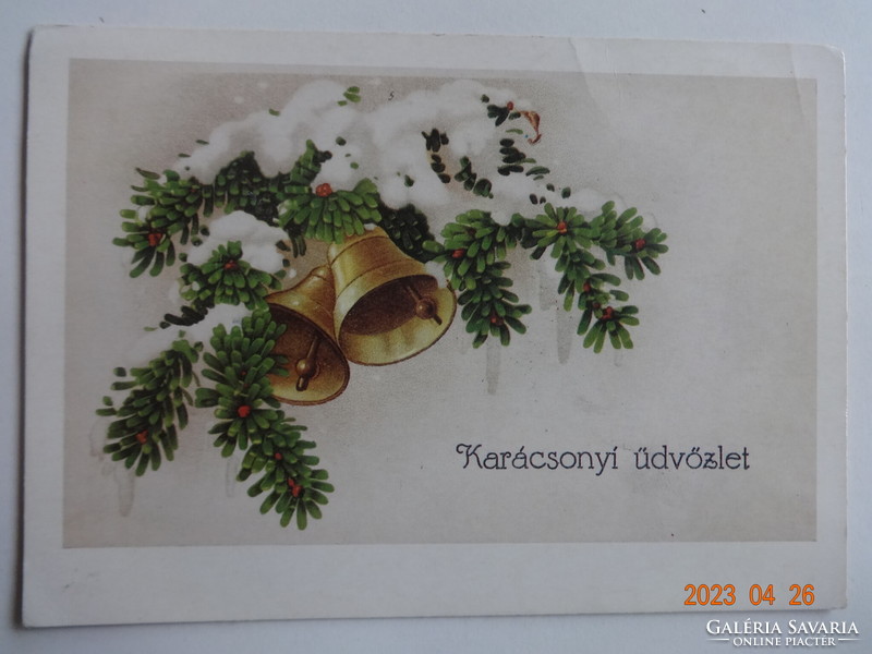 Old graphic Christmas postcard