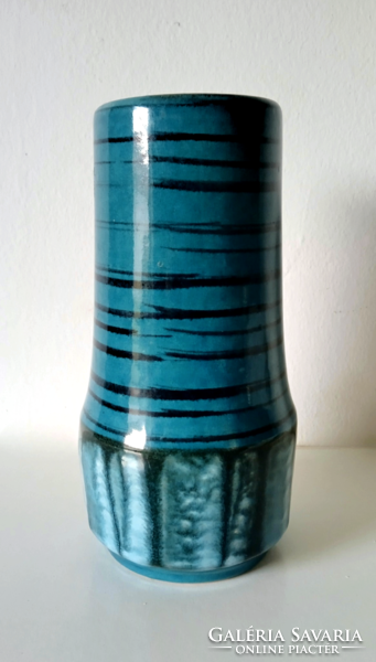 Mid-century, Scheurich, türkiz színű váza 529-18