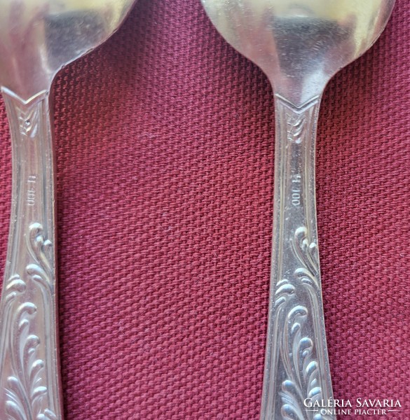 3 silver-plated small spoons marked h 100, cutlery in silver color