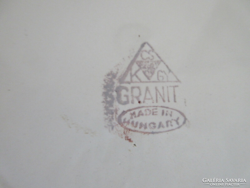 Old, marked folk motif granite wall plate. Negotiable!