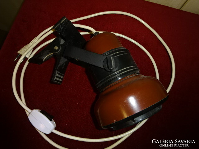 Retro clip-on lamp, dark brown, in good condition. Jokai.