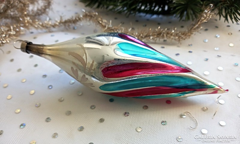 Old twisted icicle Christmas tree ornament 15cm