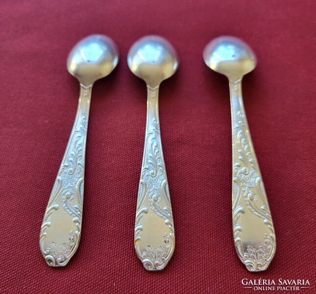 3 silver-plated small spoons marked h 100, cutlery in silver color