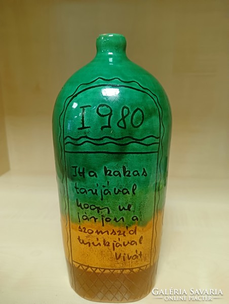 1980-as kakasos keràmia  butélia