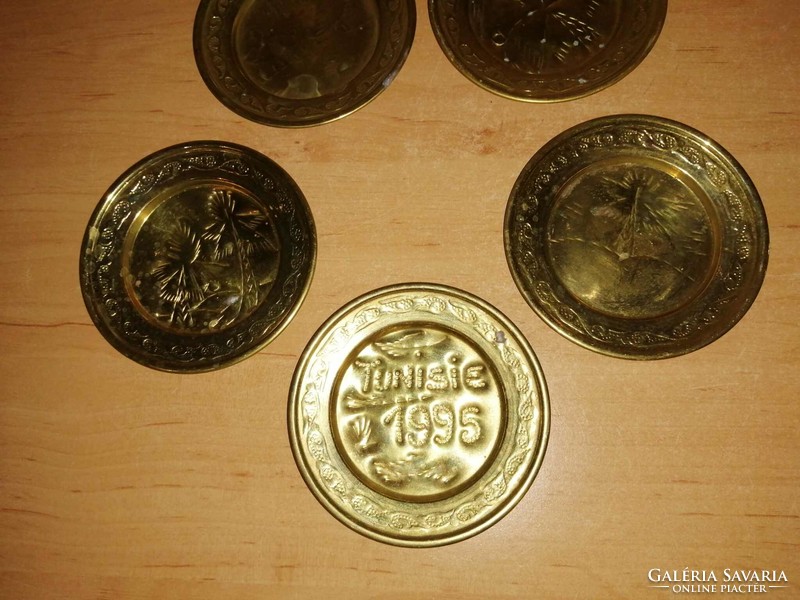 Tunisian copper decorative plate 1995 - 5 pcs in one (24/d)
