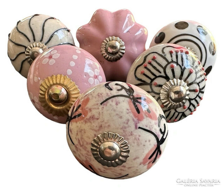 Vintage style porcelain furniture knob set (6 pieces)