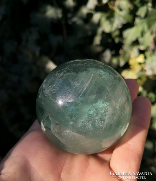 Large green fluorite sphere, mineral