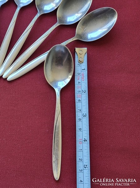 11 silver-plated small spoons, cake forks, oka 90-21 markings, silver-colored cutlery