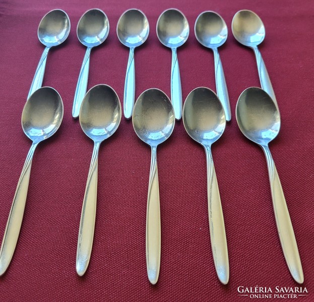 11 silver-plated small spoons, cake forks, oka 90-21 markings, silver-colored cutlery