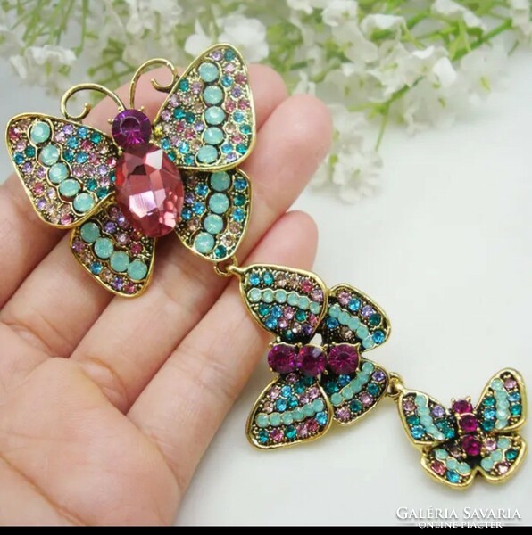 Wonderful 3 butterfly pendant and brooch in one
