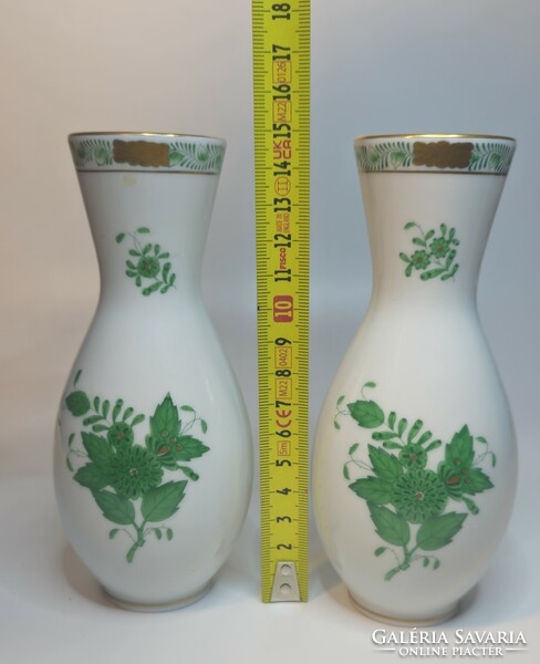 Small vases with green Apponyi pattern from Herend