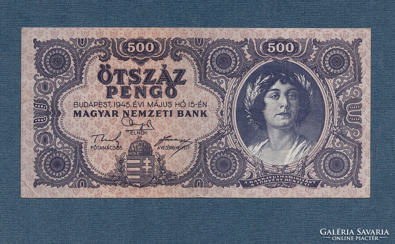 500 Pengő 1945 version made with uncorrected back pressure plate with Russian 