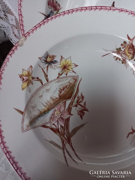 2 earthenware deep plates, badonviller