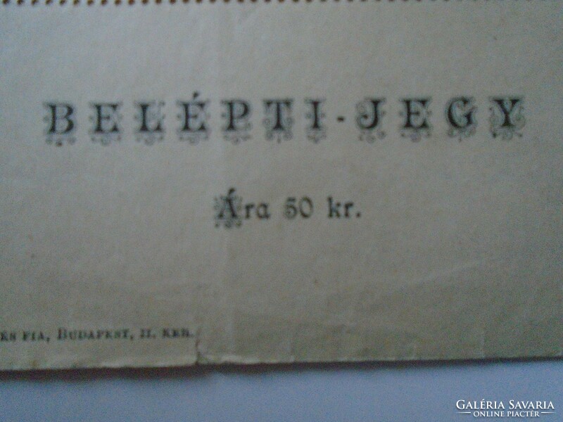 ZA482.21  Hangverseny műsor és belépőjegy 50 kr. 1889 Budapest I.ker. Polg. Leányiskola
