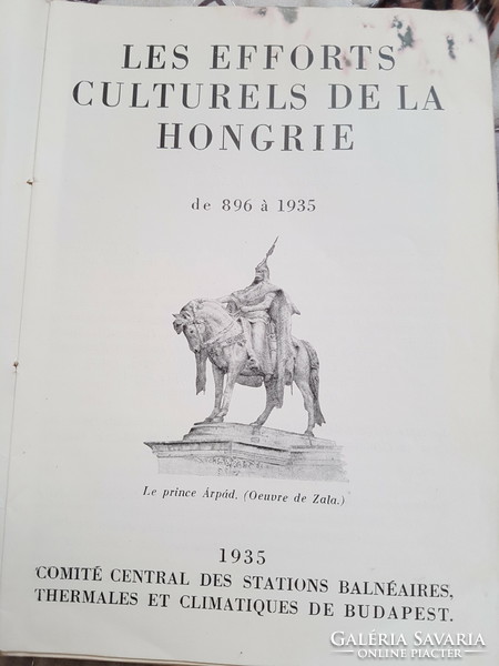 Les efforts culturels de la hongrie de 896 à 1935 (history of hungary 896-1935) rarity