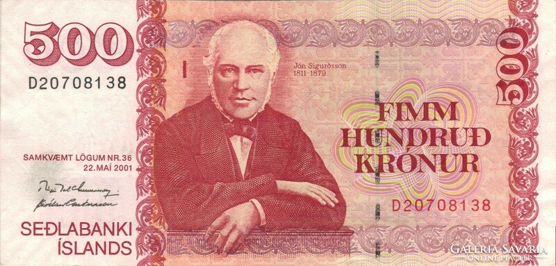 500 Kronur 2001 Iceland