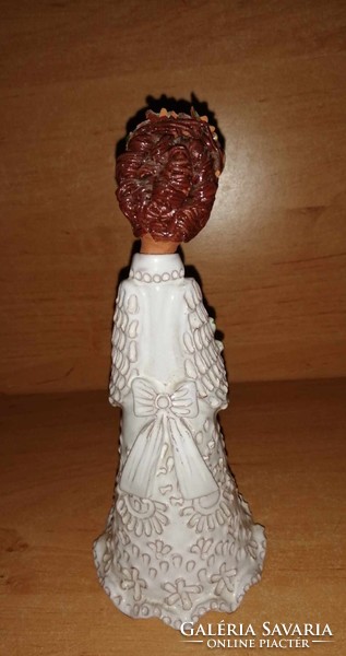 Maréza Várkonyi vm industrial artist ceramic girl with flower - 17.5 cm high