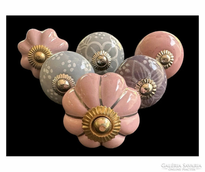 Vintage style porcelain furniture knob set (6 pieces)