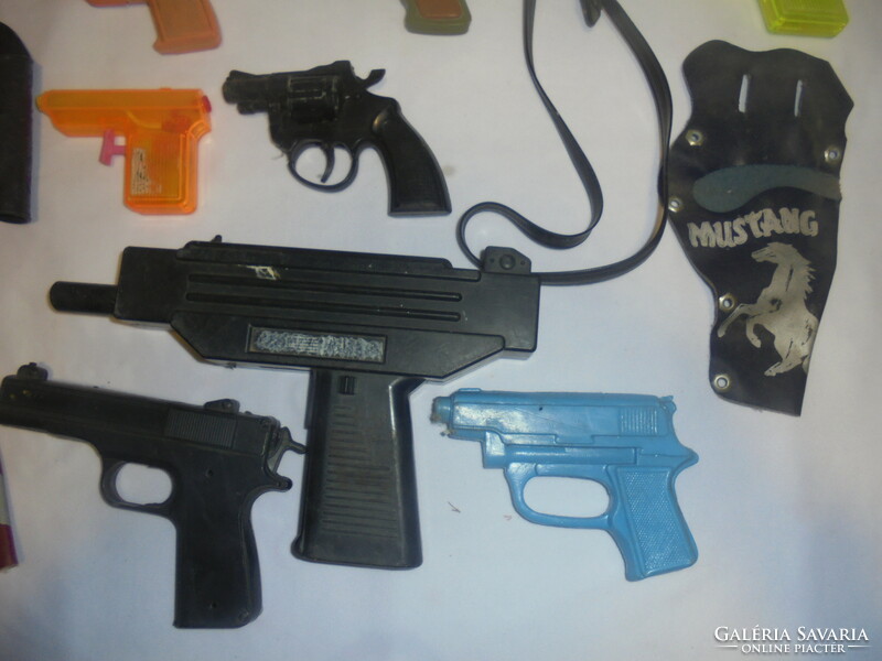 Retro toy pistols, holders - together - found condition, for repair, replacement