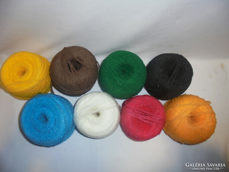 Eight skeins of synthetic yarn - together