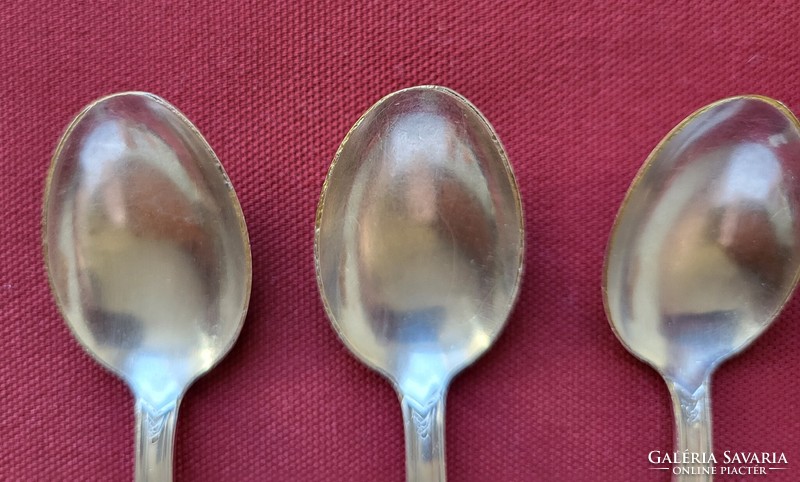 3 silver-plated small spoons marked h 100, cutlery in silver color