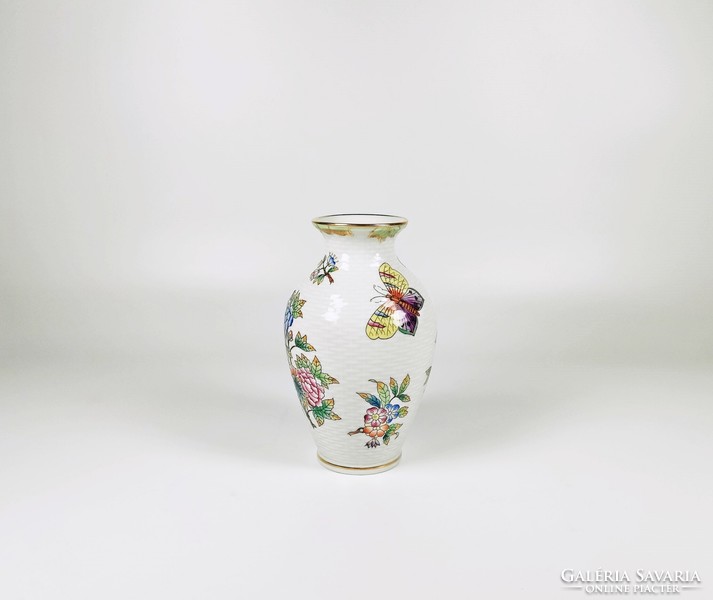 Herendi, viktória (vbo) patterned vase 14 cm., Flawless! (D006)