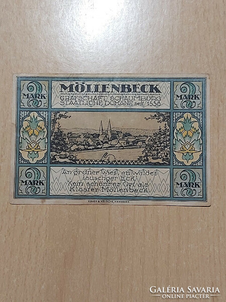 German 2 marks 1921 möllenbeck notgeld