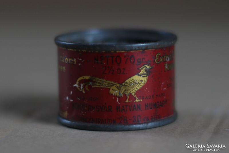 Golden pheasant antique Hungarian can metal can