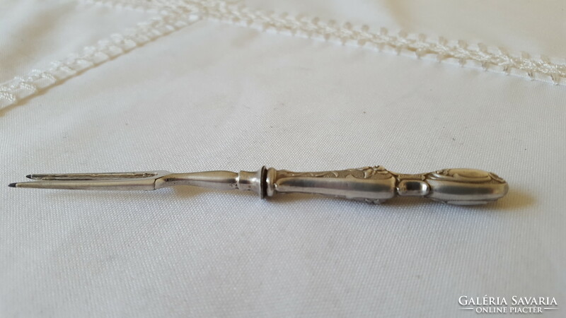 Beautiful antique silver-plated cocktail, snack, crab fork