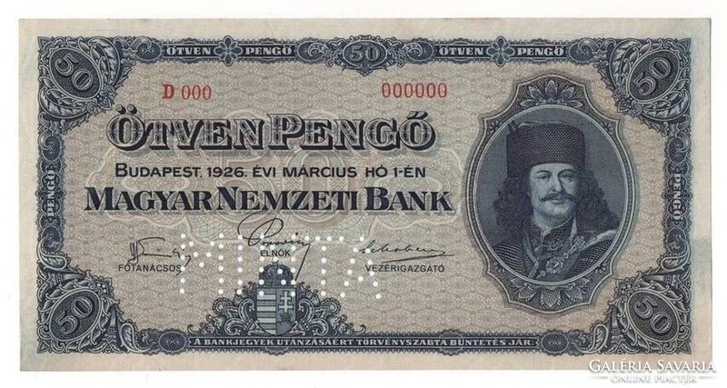1926 50 pengő minta