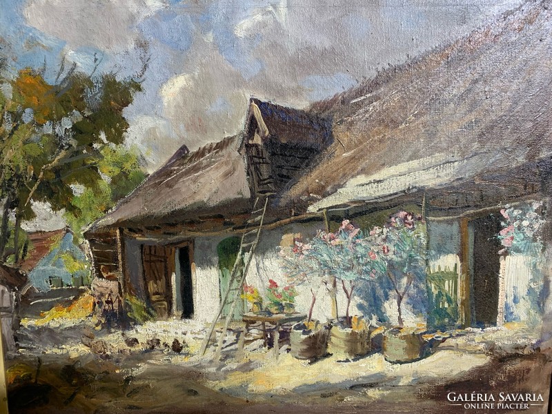 Ferenc Ujházy oil on canvas painting, 40 x 50 cm. 0288