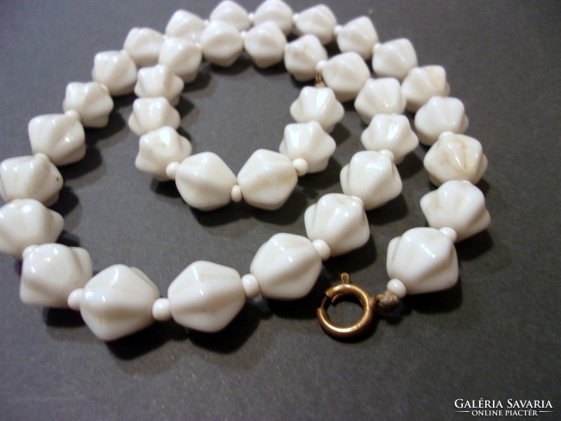 Antique milk glass pearl necklace