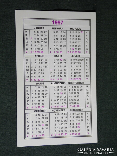 Card calendar, terc kft., Construction industry programs, books, Budapest, 1997, (5)