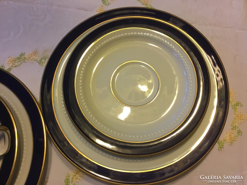 A wonderful Eschenbach, cobalt cup, with saucer, cookie plate