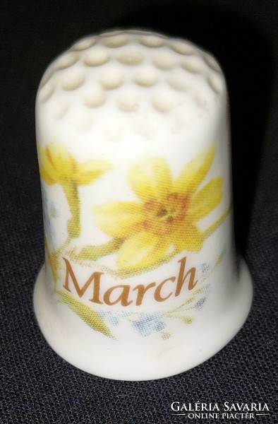 English porcelain thimble (inscribed March)