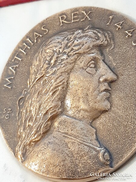 Mathias rex 1443 - 1490 gábor szabó bronze commemorative plaque double-sided coin