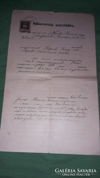 1904. Antique sales contract Kiskőrös Royal District Court according to the pictures 2.